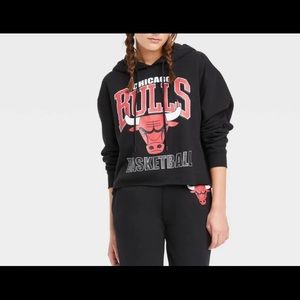 Chicago Bulls Cropped Hoodie L